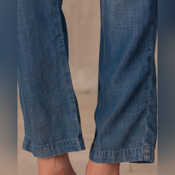 Sundance Catalog Cloth & Stone Vida Jumpsuit Size S Tencel Chambray Button Front - Picture 4 of 13